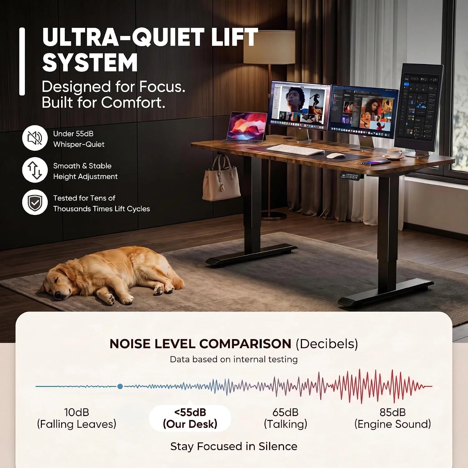 Special 55 x 24 Inches Electric Height Adjustable Standing Desk Large Sit Stand Up Desk Home Office Computer Desk Memory - Image 41
