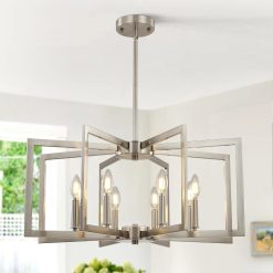 Special 6-Light Modern Metal Geometric Chandelier£¬Kitchen Island Brushed Nickel Lighting Fixtures£¬Entryway Light