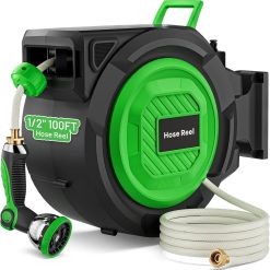 Alternative view of Special Garden Hose Reel, 1/2 in x 100 ft Automatic Slow Rewind System & Any Length Lock, Heavy Duty Wall-Mounted