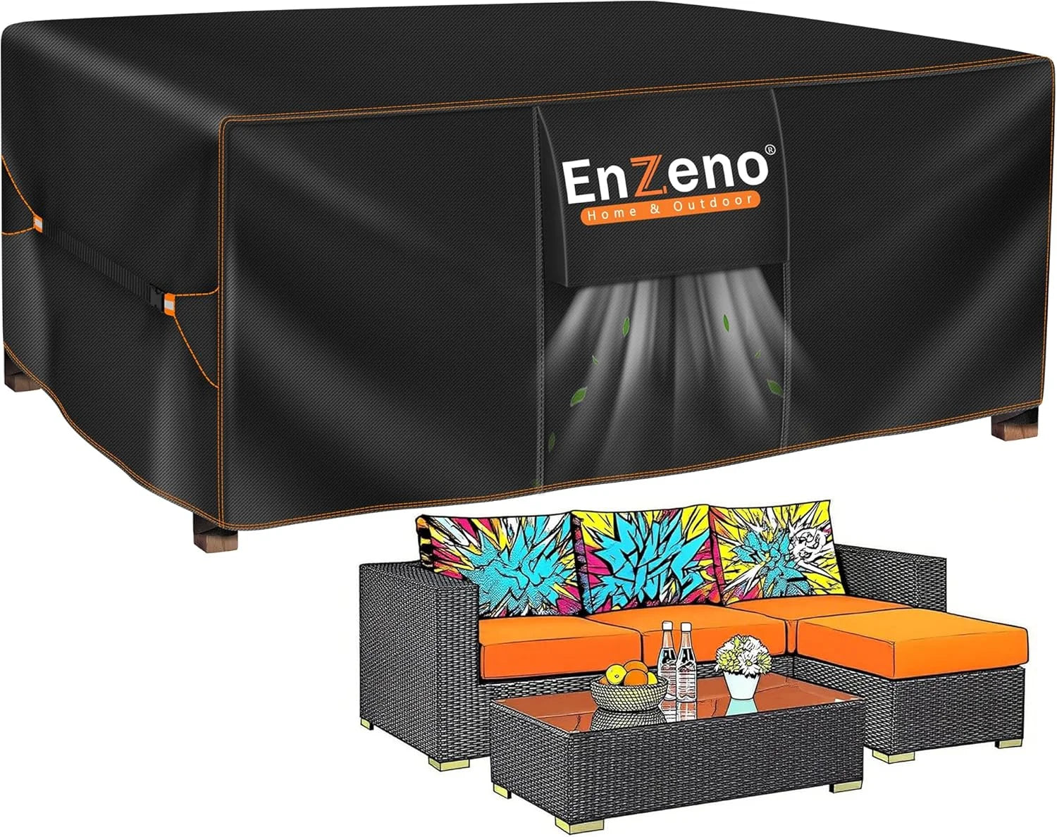 Special Patio Furniture Cover Outdoor Waterproof 110 L x 82 W x 28 H - Image 3