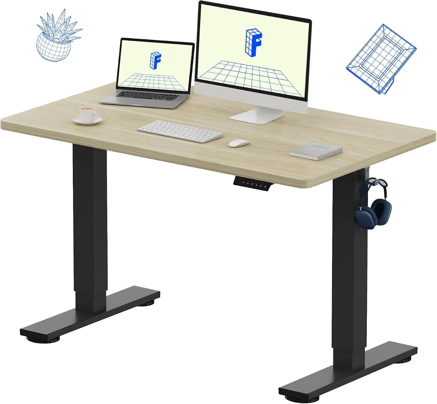 Special FLEXISPOT EN1 One-Piece Standing Desk, Electric Adjustable with 4 Memory Presets, 176 LBS Capacity, 48x24 Black - Image 8