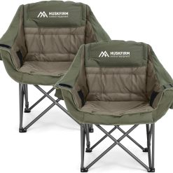 Special 2 Pack Camping Chairs Oversized Padded Camping Chair Heavy-Duty Foldable Camping Chairs with Cup Holder