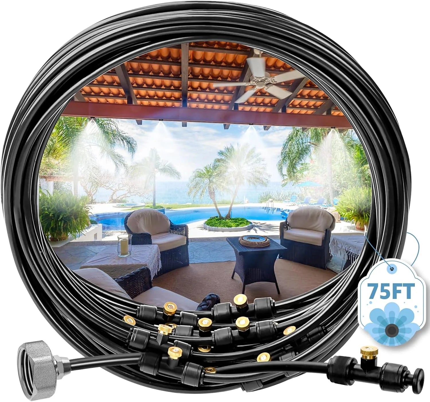 Special Portable Misting Systems, Outdoor Water Cooling Misters Set with 5200mAh Water Pump, 5.8GAL/22L Bucket - Image 2