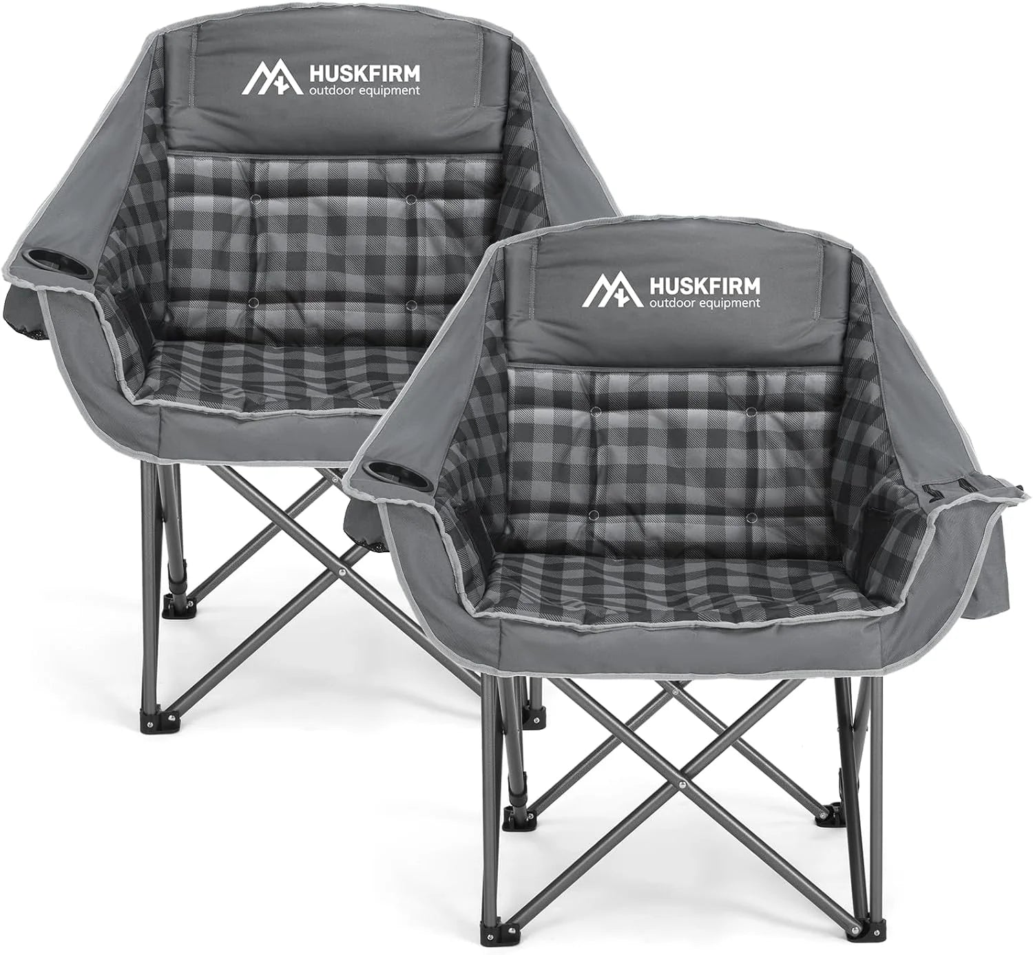 Special 2 Pack Camping Chairs Oversized Padded Camping Chair Heavy-Duty Foldable Camping Chairs with Cup Holder - Image 2