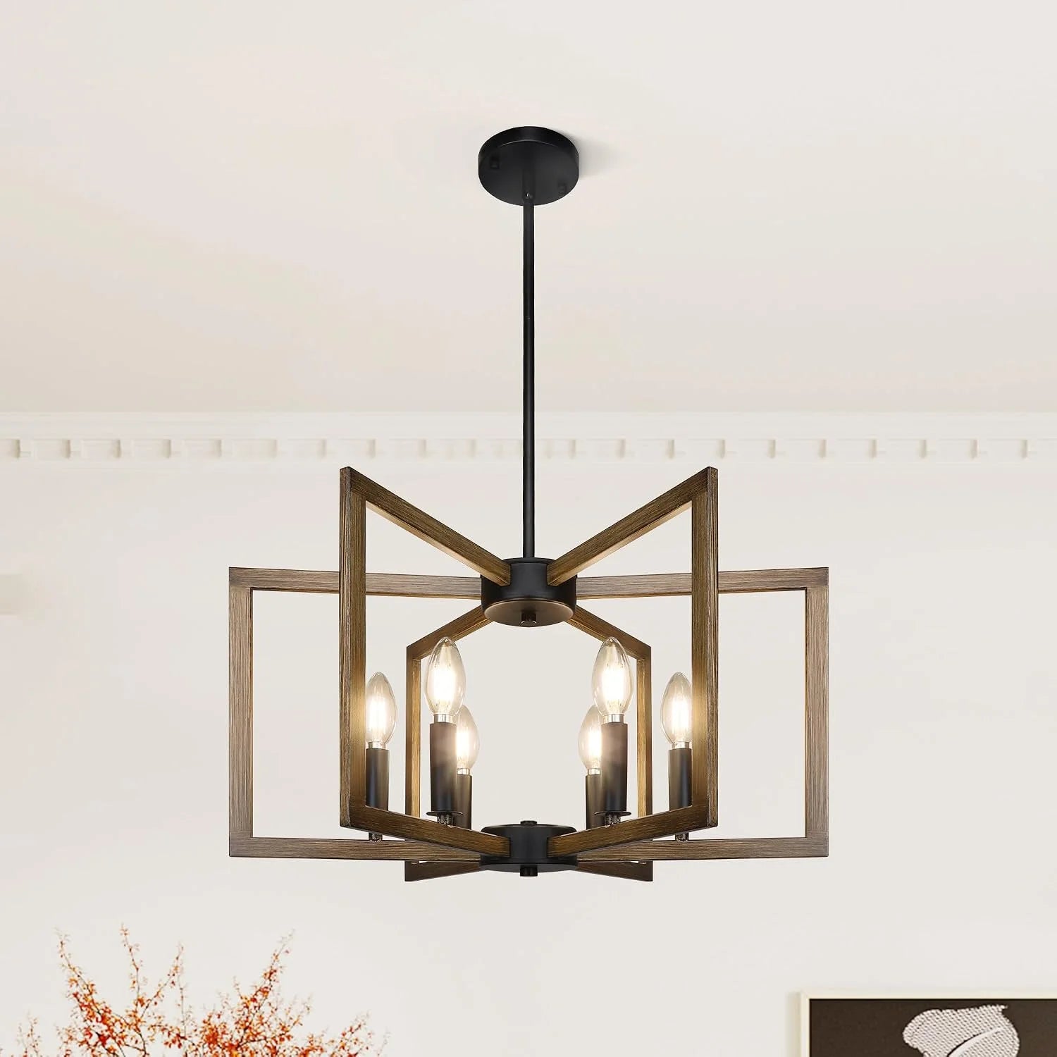 Special 6-Light Gold Pendant Light, Modern Farmhouse Dining Room Light Fixtures Over Table - Image 9