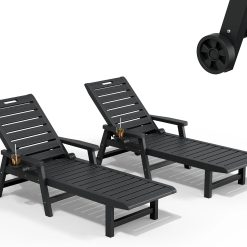 Special Lounge Chair, Pool Lounge Chairs Set of 2, Waterproof Sun Loungers Chair, 5-Positions Adjustable Outdoor Lounge Chairs