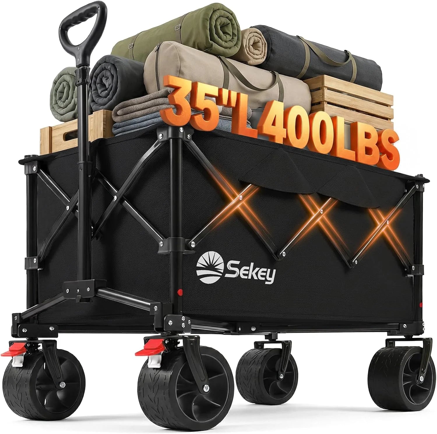 Special 250L Wagons Carts Foldable with Big All-Terrian Beach Wheels, Collapsible Heavy Duty Wagon, Extra Large Folding Wagon - Image 6