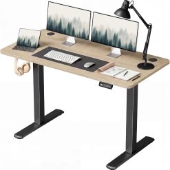 Alternative view of Special 55 x 24 Inches Electric Height Adjustable Standing Desk Large Sit Stand Up Desk Home Office Computer Desk Memory