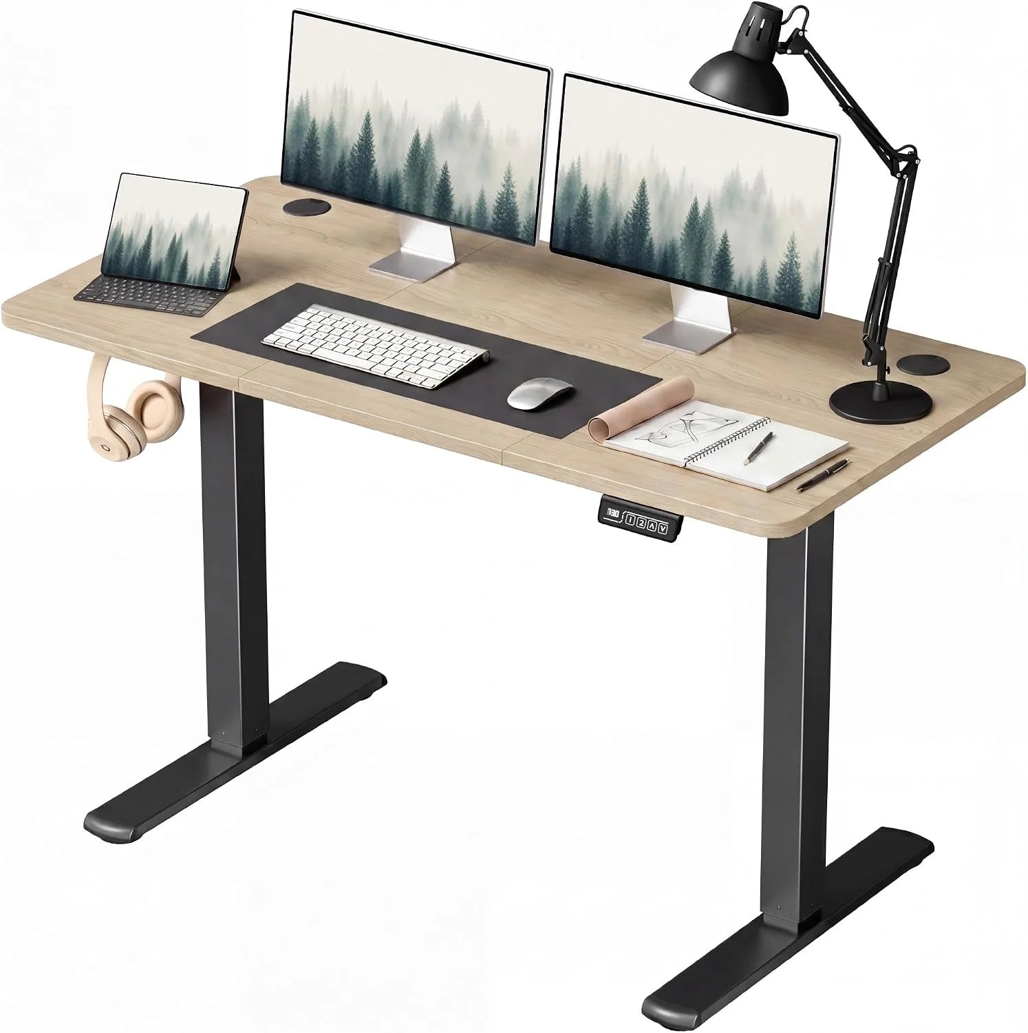Special 55 x 24 Inches Electric Height Adjustable Standing Desk Large Sit Stand Up Desk Home Office Computer Desk Memory - Image 2