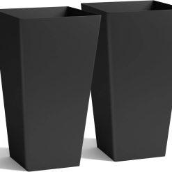 Alternative view of Special Garden 20 Tall Planters Set of 2, Large Black Tapered Plastic Flower Pots for Indoor & Outdoor Use