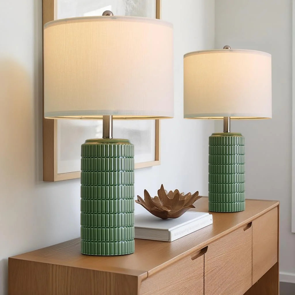 Special PoKat 20.75" Small Modern Ceramic Table Lamps Set of 2 - Image 14