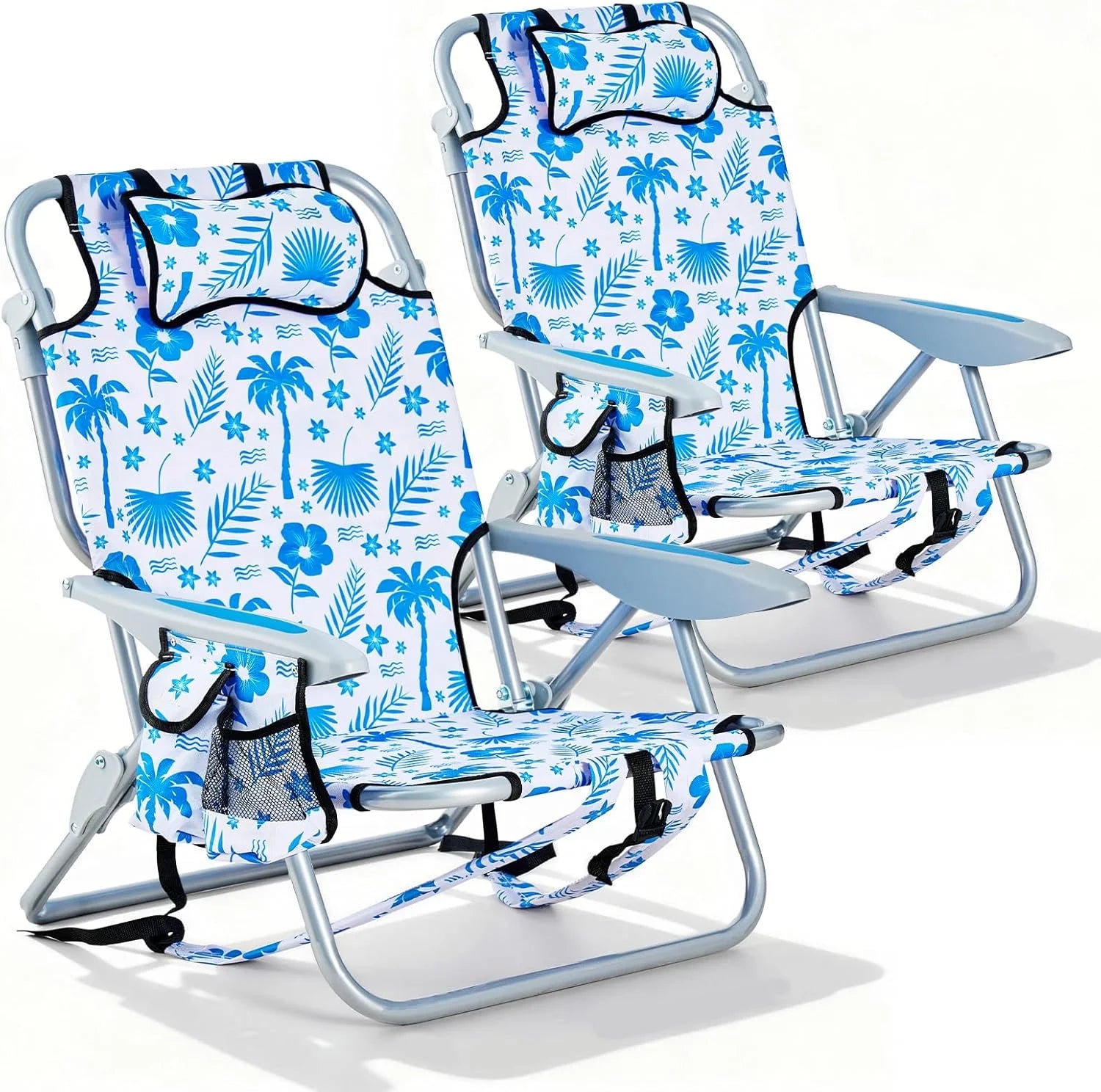 Special 2 Pack Lightweight Portable Camping Beach Chair for Adults, Outdoor Lay Flat Folding Beach Chairs with 5 - Image 13