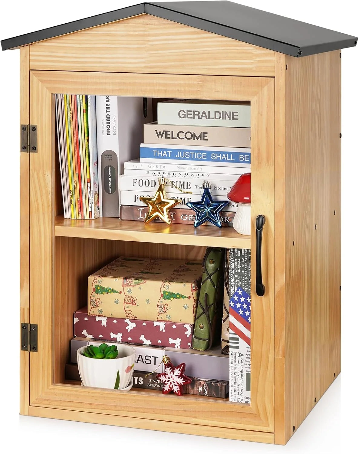 Special Exttlliy 2-Tier Outdoor Library Outdoor Book Box Storage, 20x14x21 Inch - Image 5