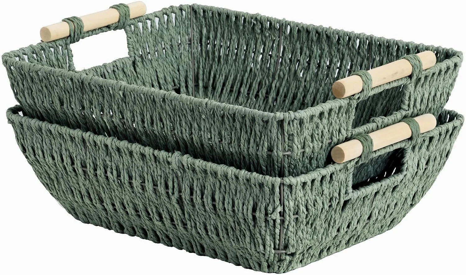 Special StorageWorks Wicker Baskets for Organizing, Water Hyacinth Storage Baskets, Wicker Storage Baskets for Shelves - Image 11