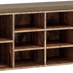 Alternative view of Special Bifanuo Entryway Bench with Cushion – 10 Compartments Shoe Storage
