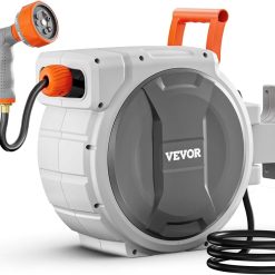 Special Retractable Garden Hose Reel, 5/8 Inch x 100 ft Wall Mounted Hose Reel, Heavy Duty Garden Hose Reel with 9