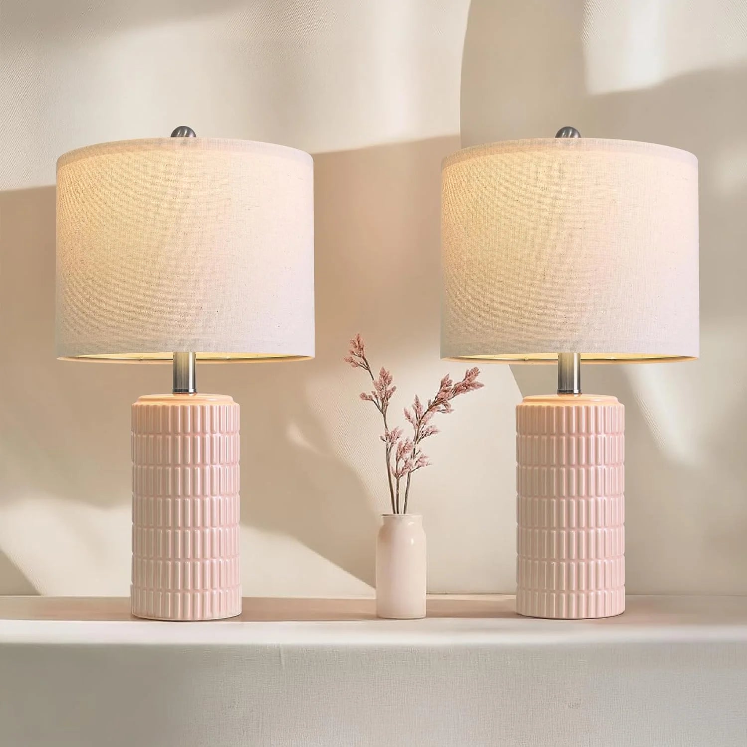 Special PoKat 20.75" Small Modern Ceramic Table Lamps Set of 2 - Image 9