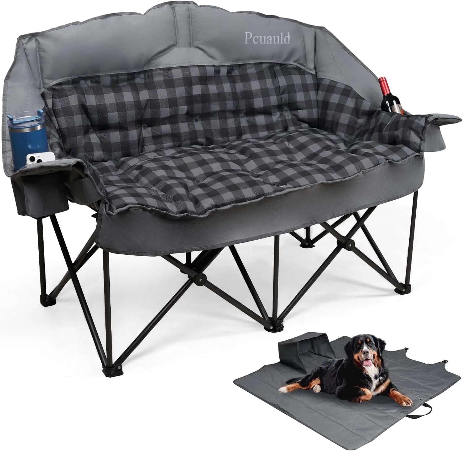 Special Camping Chair Padded Loveseat Camping Couch, Oversized 2 Person Camp Chairs with 2 in 1 Carry Bag - Image 2