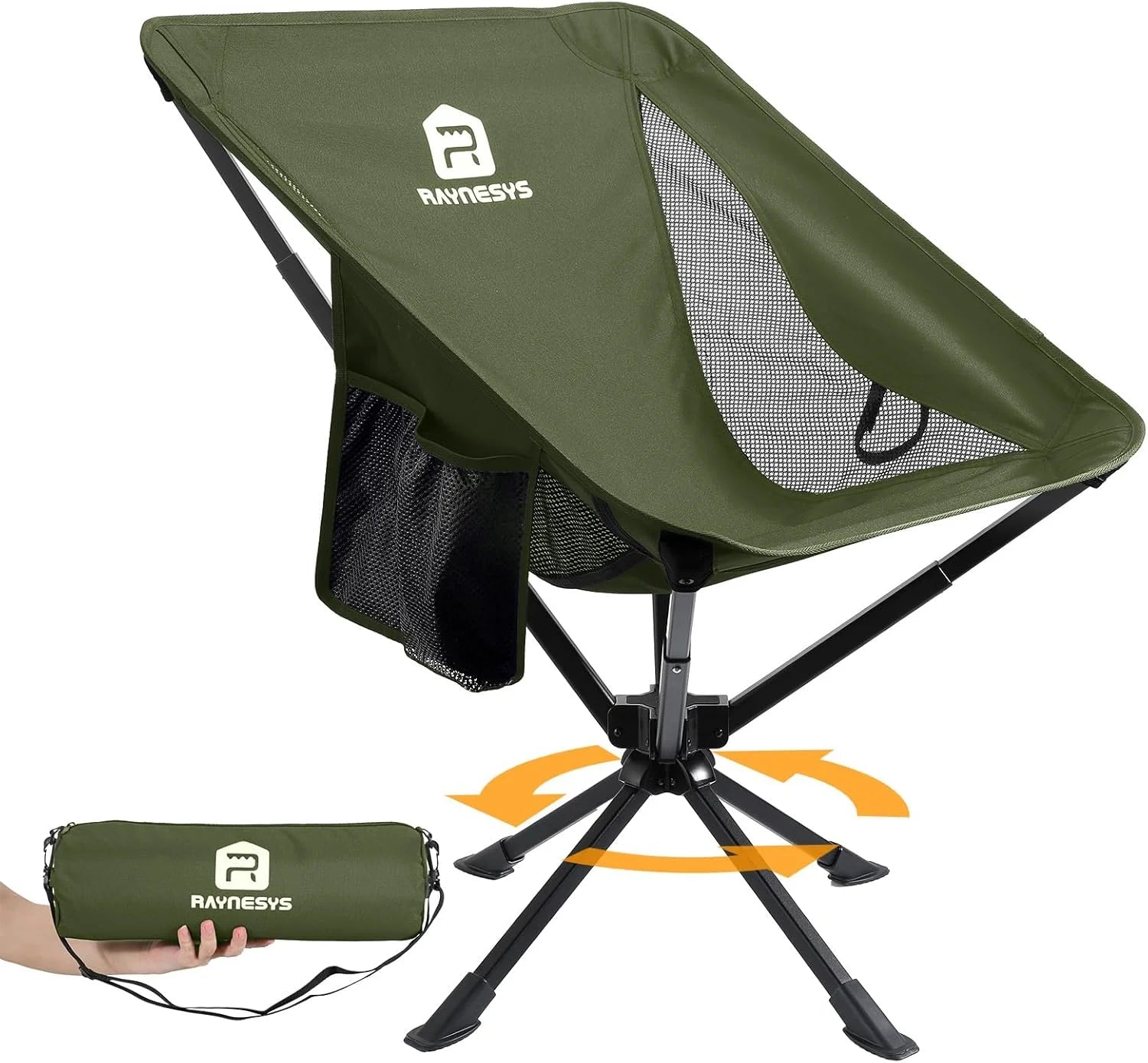 Special Portable Swivel Camping Chair, 8 Seconds Quick Setup Easy Carry, 3.8Lb Lightweight Folding Chairs for Hiking - Image 3