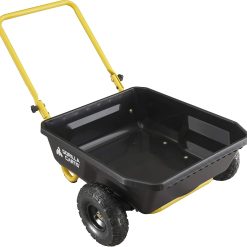 Special Carts GCR-4 Poly Dump Cart, 2-Wheel Garden Wagon with Foldable Handle, 4 cu ft, 300 lb. Capacity