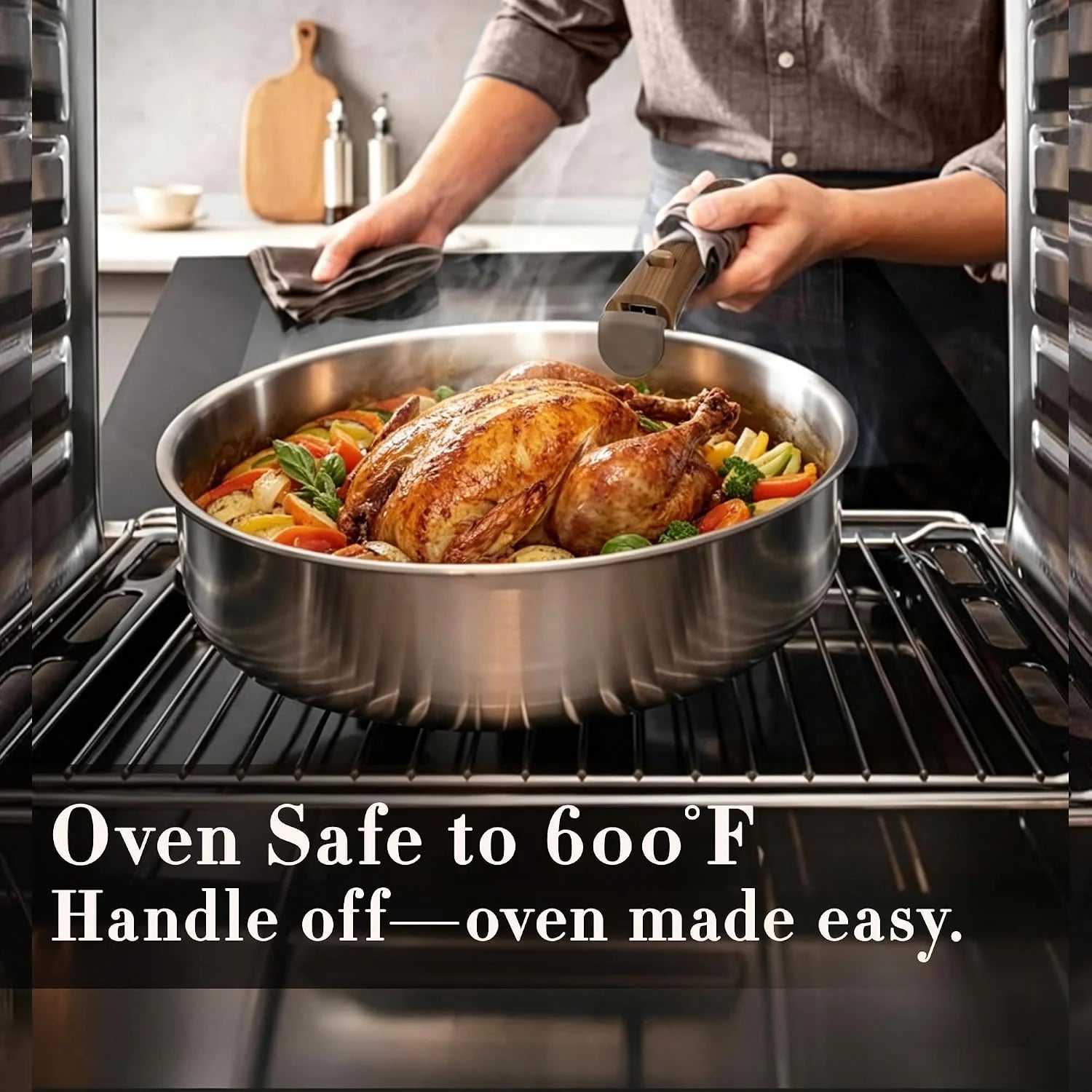 Special 19pcs Stainless Steel Cookware Set with Detachable Handle, Pots and Pans Set - Image 9