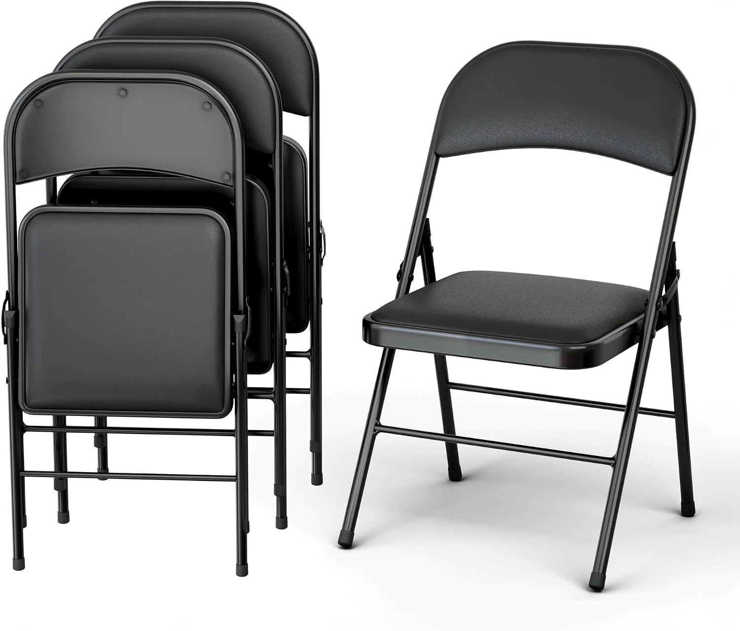 Special Modern Space 10 Pack Foldable Plastic Chair, Folding & Stackable, 350 lbs Capacity Steel Frame Seats for Indoor