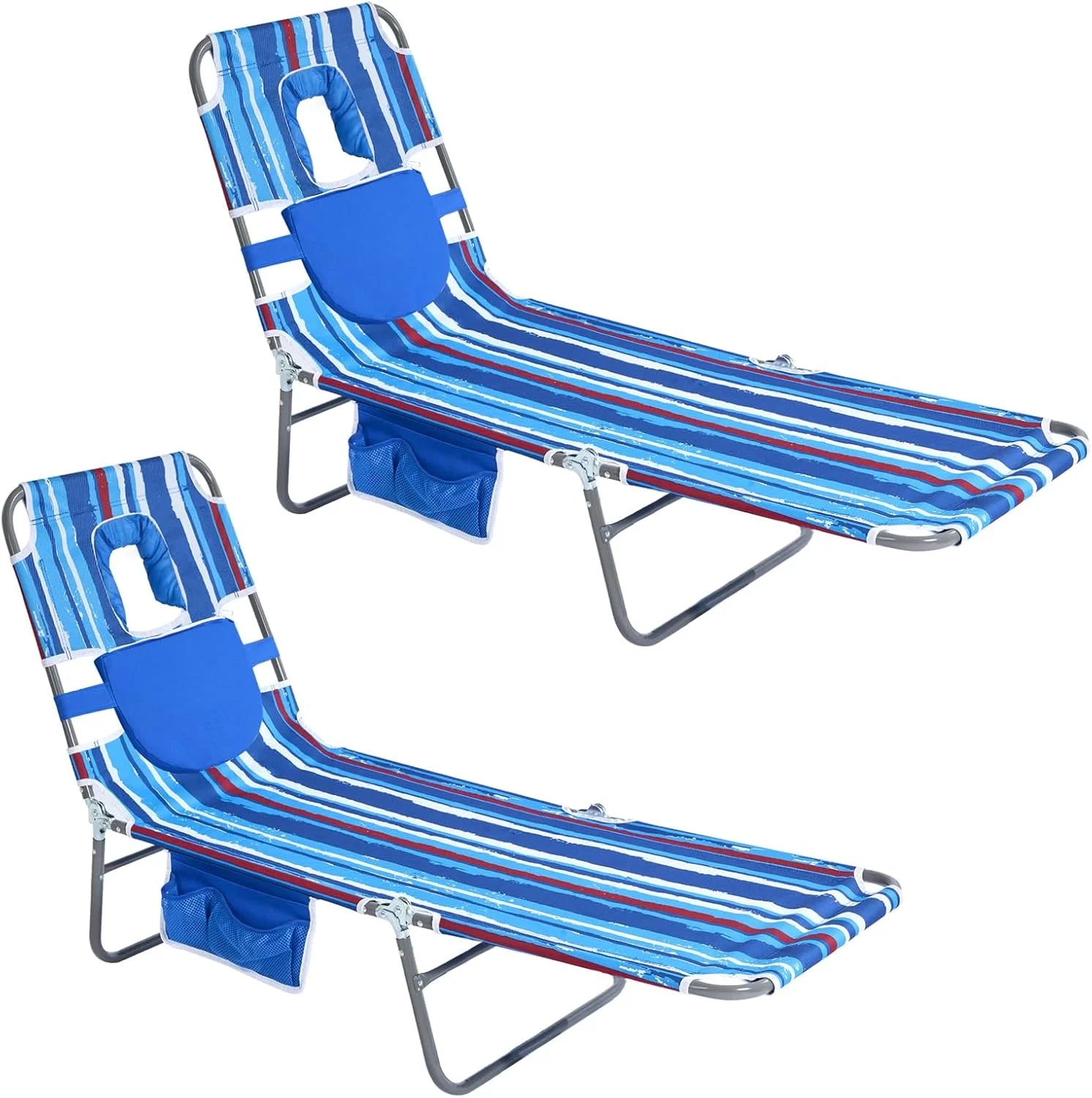 Special Lay Flat Tanning Chair, Face Down Lounger, 5-Position Reclining, Heavy-Duty 300 lb Capacity - Image 3