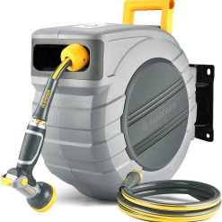 Alternative view of Special GLAHODEN Retractable Garden Hose Reel 5/8 in x 100 ft Upgraded UV Resistant Heavy Duty Automatic Hose Reel Wall Mount