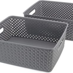 Special Large Storage Baskets with Handles, Decorative Woven Pattern, Versatile and Stylish Organizers for Home