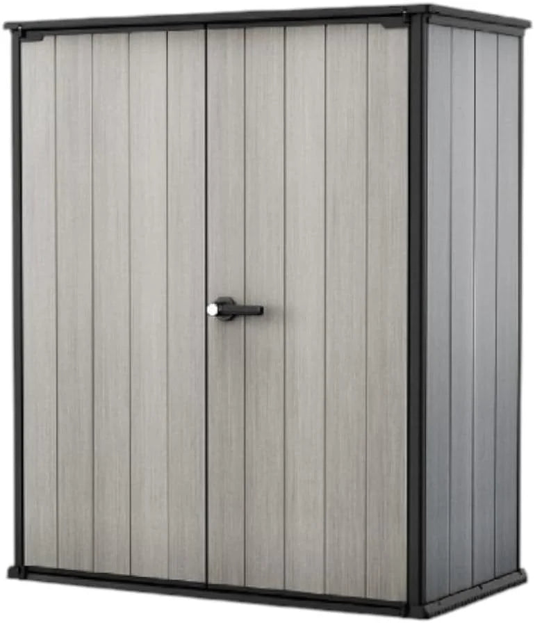 Special Premier Tall 4.6x5.6 ft Resin Outdoor Storage Shed, Backyard Garden Shed with Shelving Brackets for Tools - Image 2