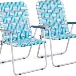 Alternative view of Special Patio Lawn Webbed Folding Chairs Set of 2, Outdoor Beach Portable Lawn Chair Camping Chair Beach Chair for Yard