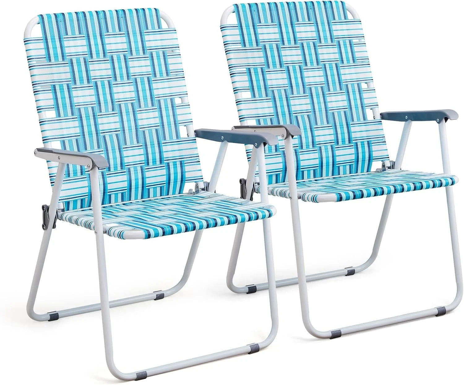 Special Patio Lawn Webbed Folding Chairs Set of 2, Outdoor Beach Portable Lawn Chair Camping Chair Beach Chair for Yard - Image 2