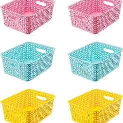 Special Plastic Storage Weave Baskets, Versatile Shelf Organizer Woven Baskets for Classrooms, Children’s Rooms
