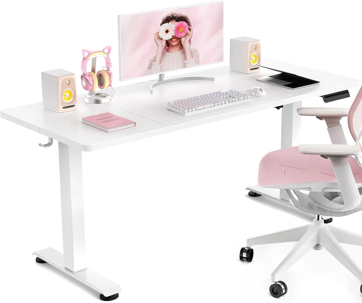 Special Veken 55 Inch Large Electric Standing Desk, Gaming Table, Height Adjustable Sit Stand Up Computer Tables for Home Office - Image 10
