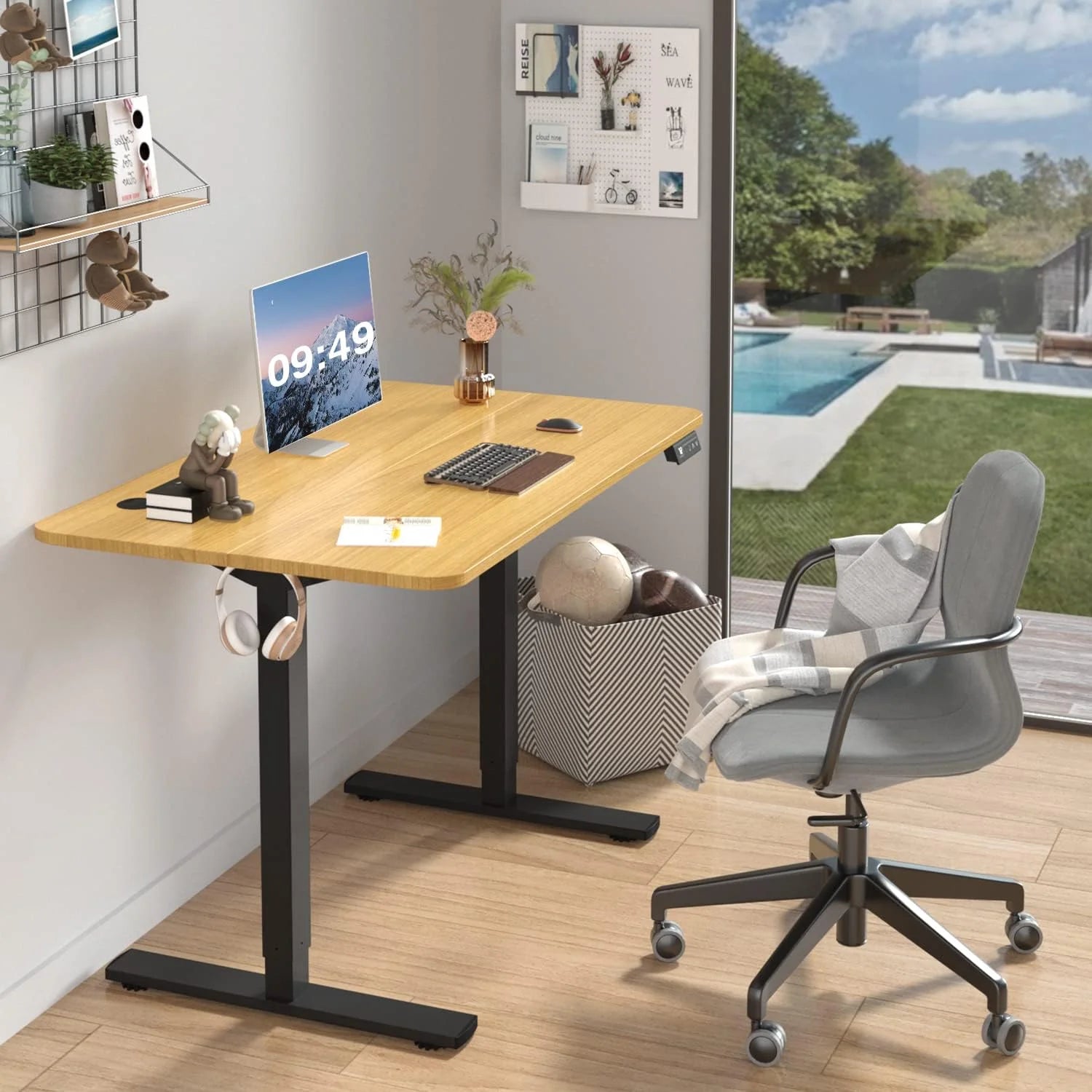 Special 55 x 24 Inches Electric Height Adjustable Standing Desk Large Sit Stand Up Desk Home Office Computer Desk Memory - Image 72