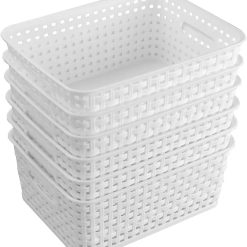 Special Storage Baskets, Plastic Weave Basket for Organizing, Woven Design, Built-in Handles, High Quality Organizer
