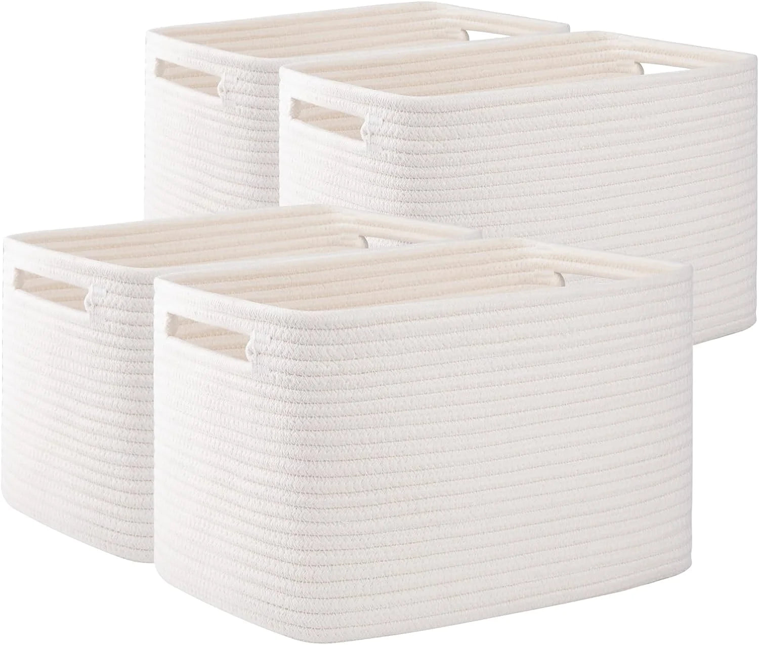 Special 4 Pack Storage Baskets for Organizing, Cube Storage Bins for Shelves, Rectangle Storage Baskets With Handles - Image 6