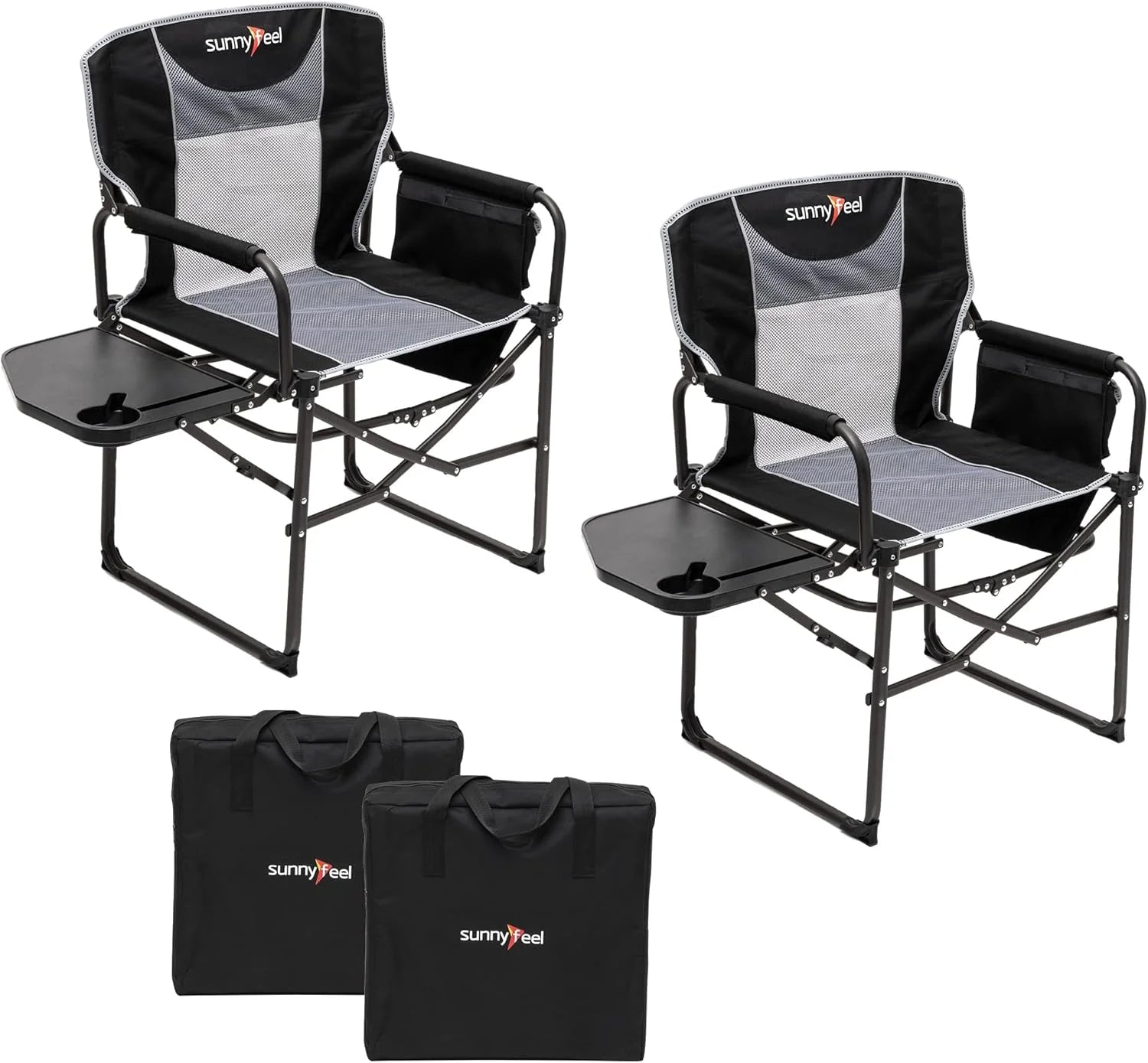 Special SUNNYFEEL Camping Directors Chair, Heavy Duty, Oversized Portable Folding Chair with Side Table - Image 17